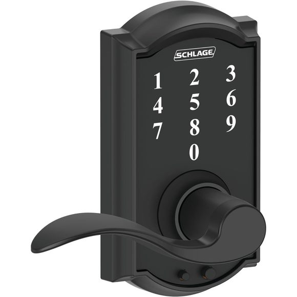 SCHLAGE Touch Camelot Lock with Accent Lever (Matte Black) FE695 CAM - Picture 2 of 5